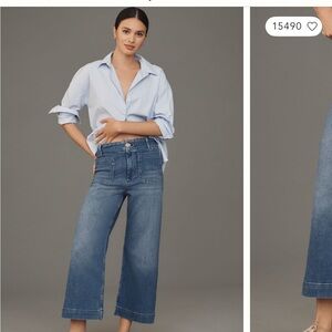 Maeve Wide-Leg Jeans in Classic Blue